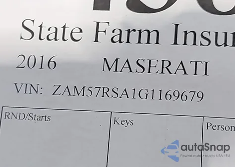 2016 Maserati Ghibli S из США, поврежденный, VIN ZAM57RSA1G1169679